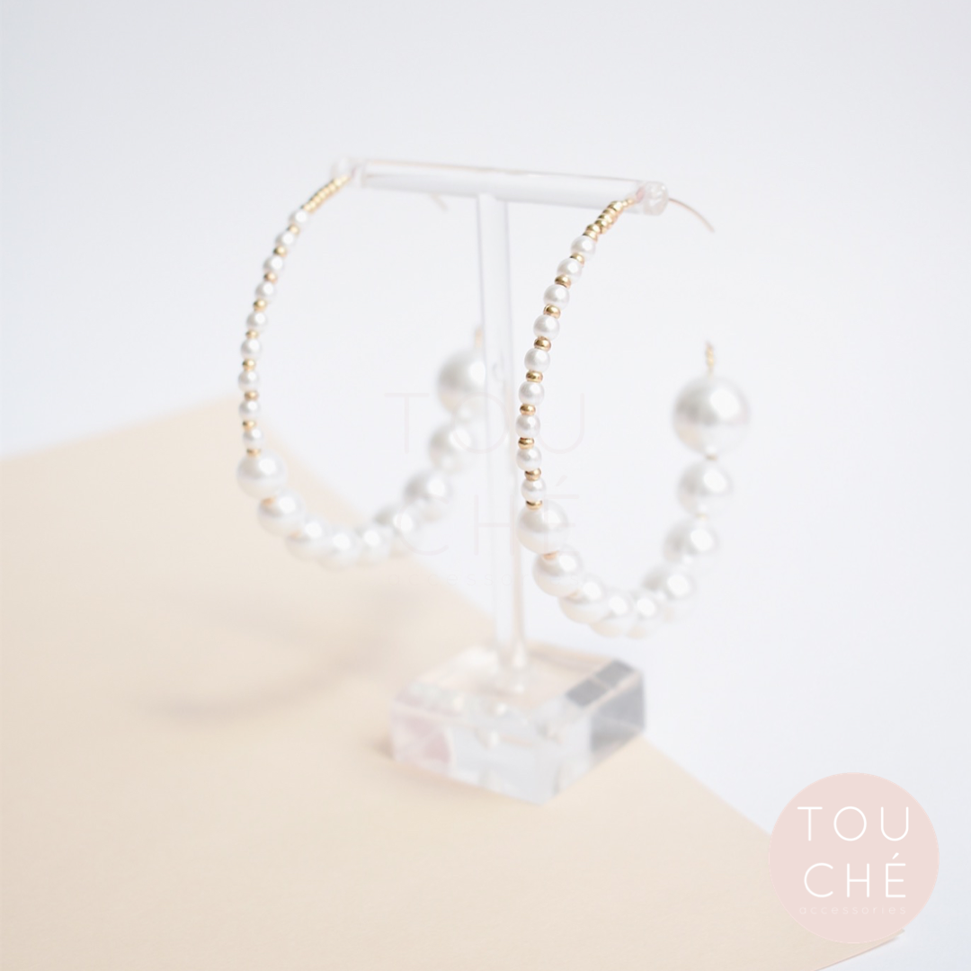 Clear Spark Pearls Hoop