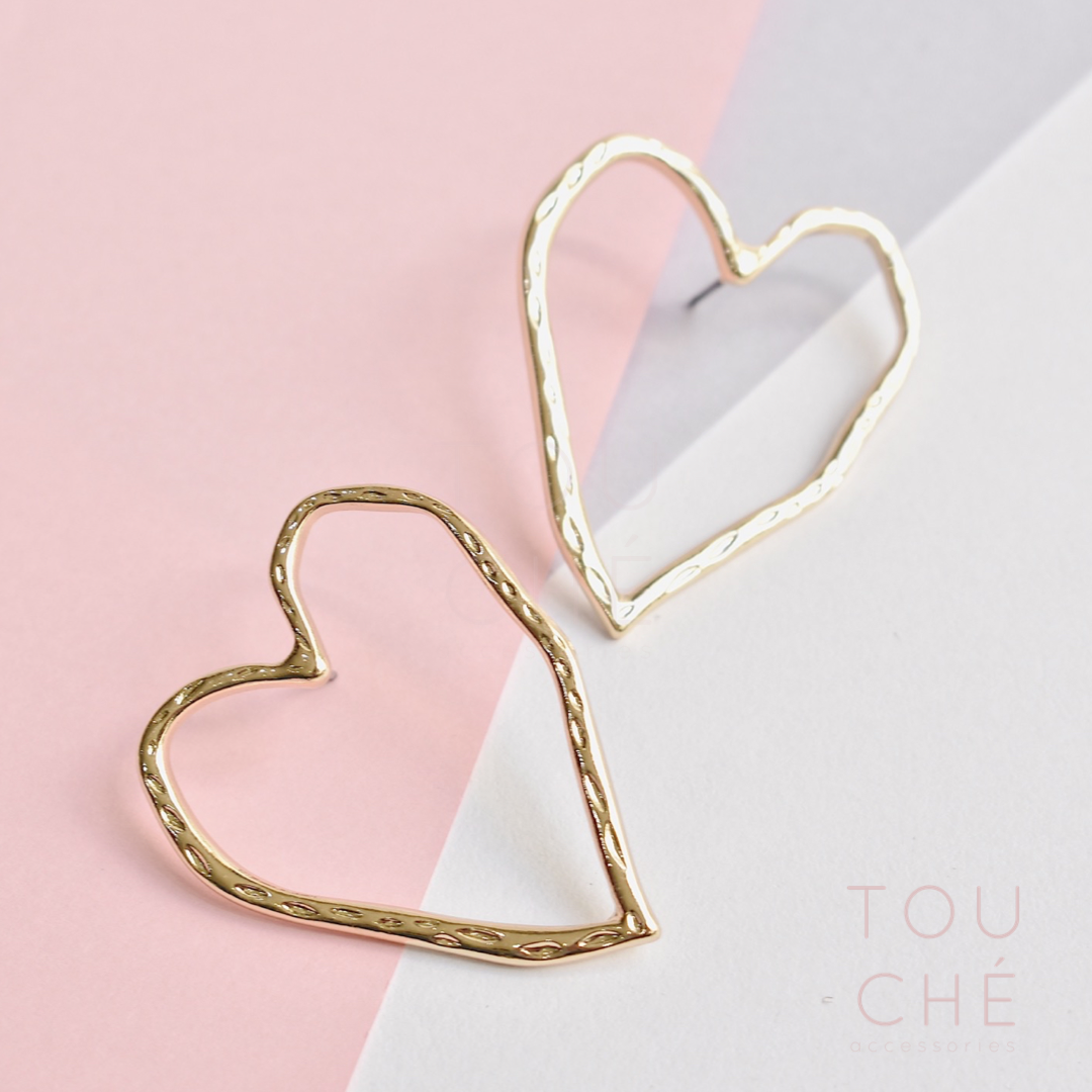Rough Heart Earrings