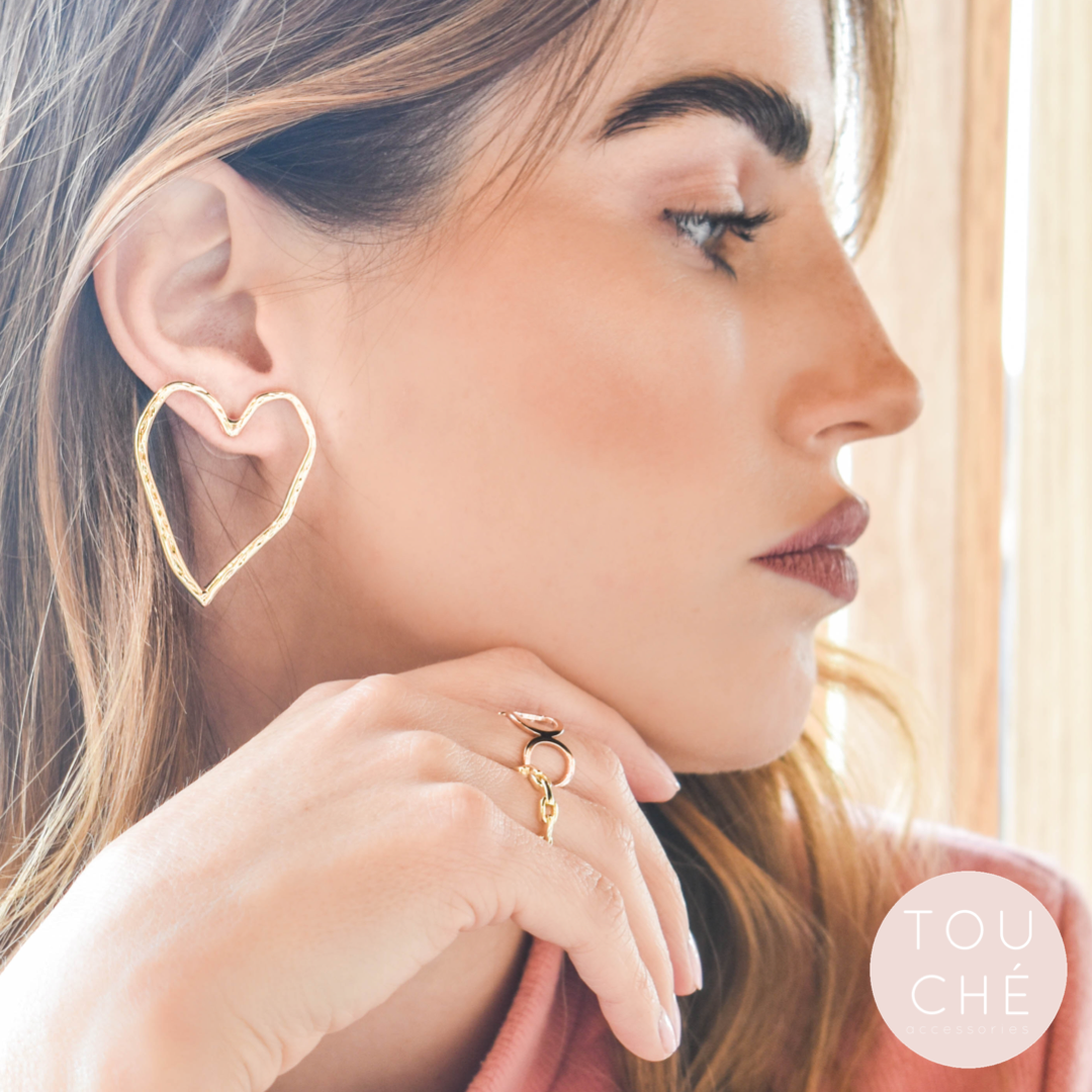 Rough Heart Earrings