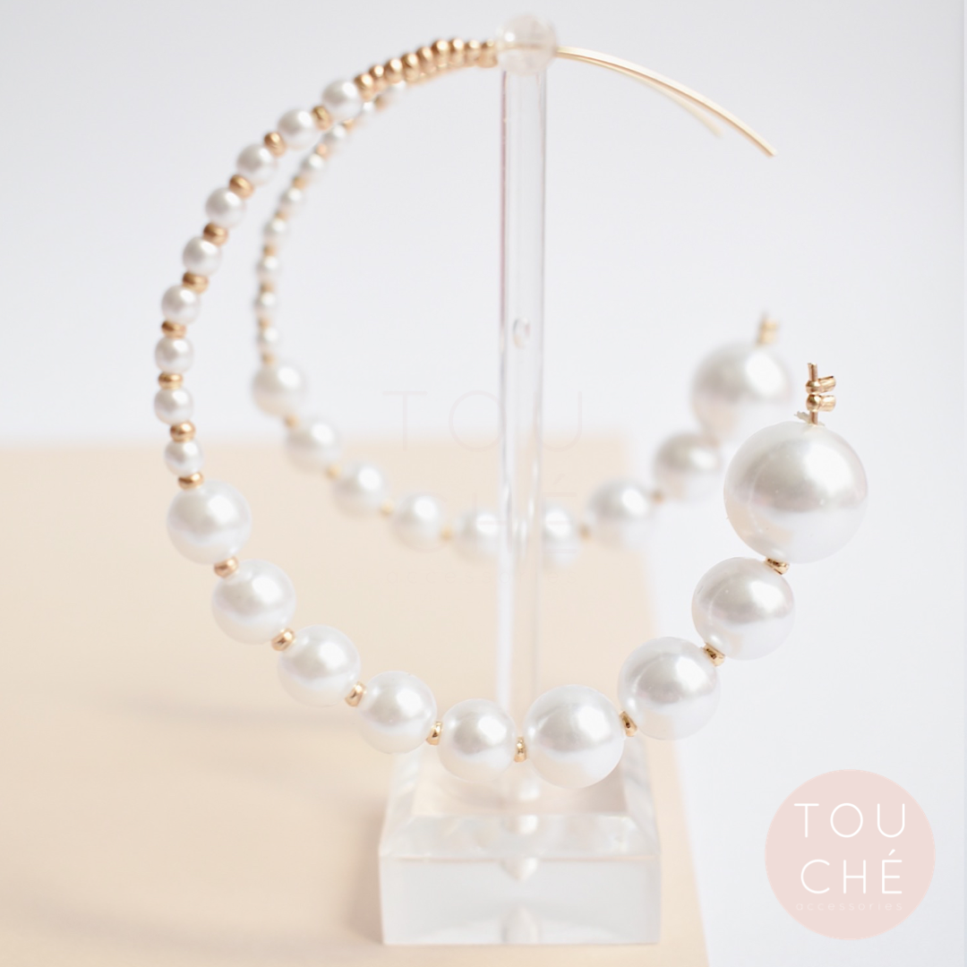 Clear Spark Pearls Hoop