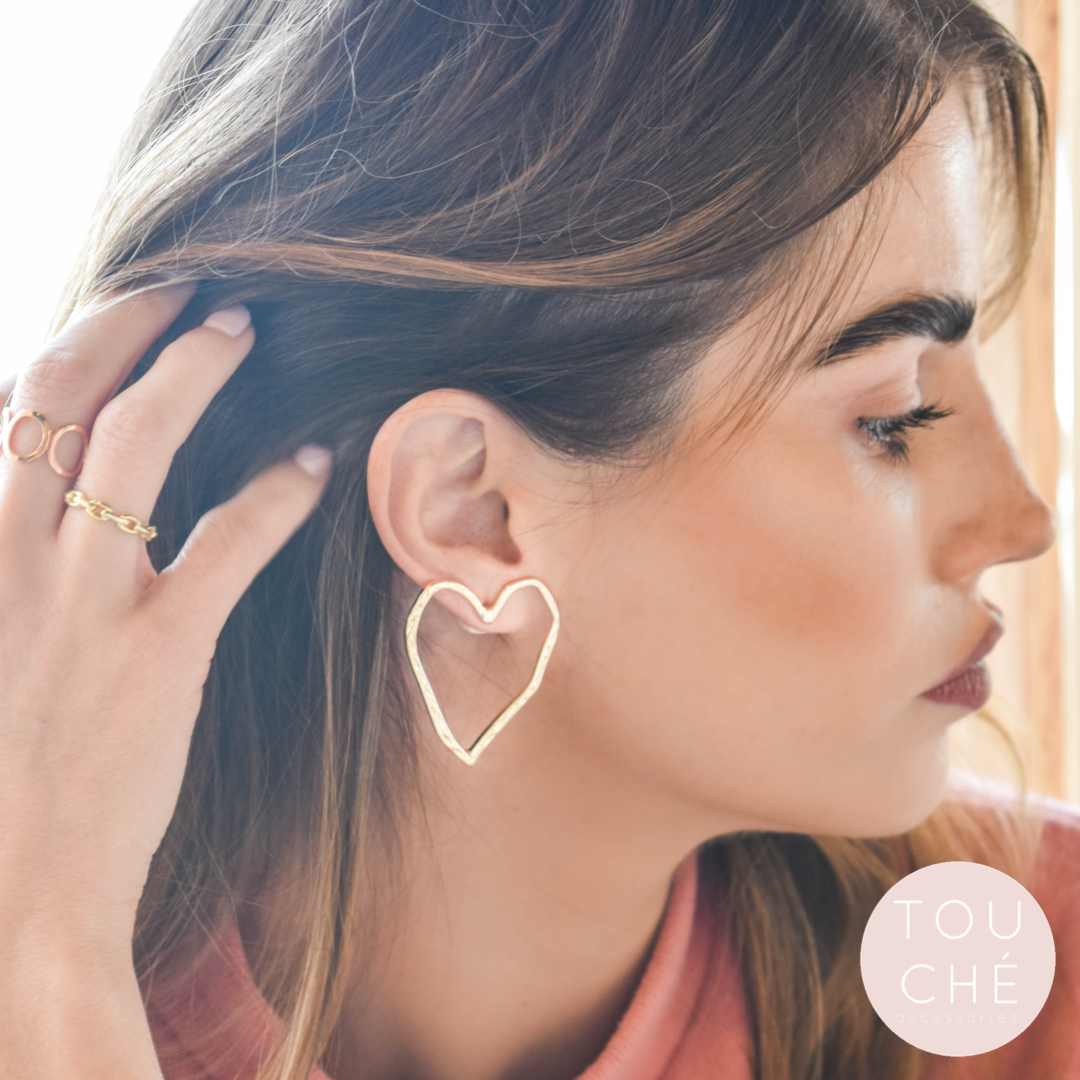 Rough Heart Earrings